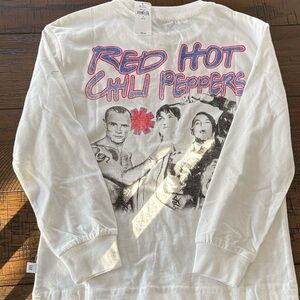 GAP White Red Hot Chili Peppers Long Sleeve Tee